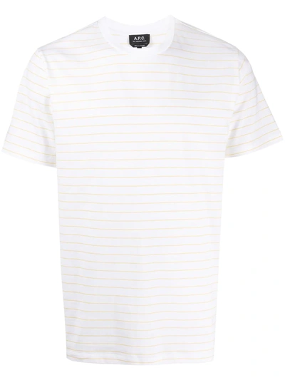 Apc Striped Basic T-shirt In White