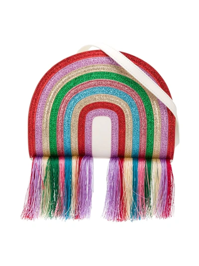 Stella Mccartney Glitter Rainbow Shoulder Bag In White