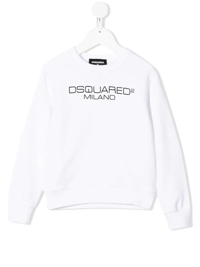 Dsquared2 Teen Logo-print Sweatshirt In White