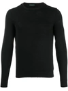 Zanone Natural Flax Jumper In Black