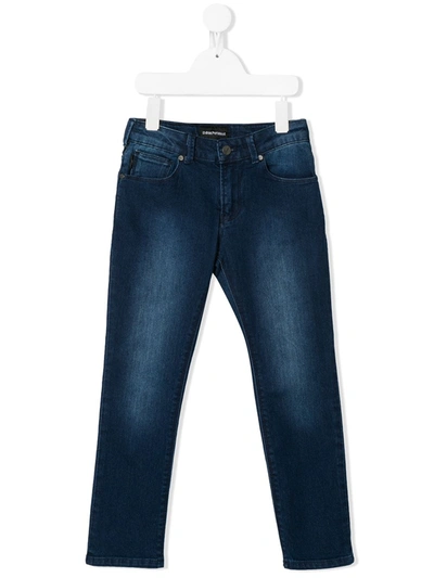Emporio Armani Kids' Faded Jeans In Blue