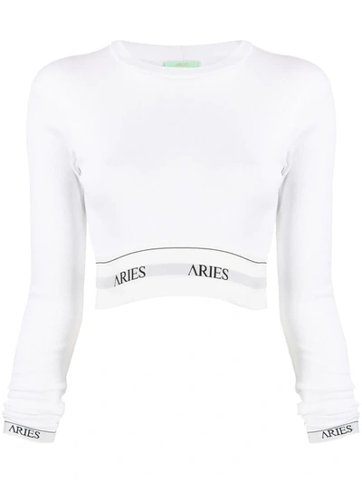 Aries Logo Waist Jumper In White