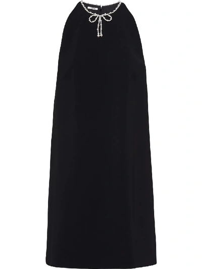 Miu Miu Faille Mini Dress In Black