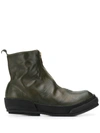 Guidi Cracked-effect Ankle Boots In Green