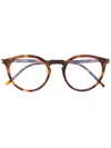 Saint Laurent Sl347 Round-frame Glasses In Brown
