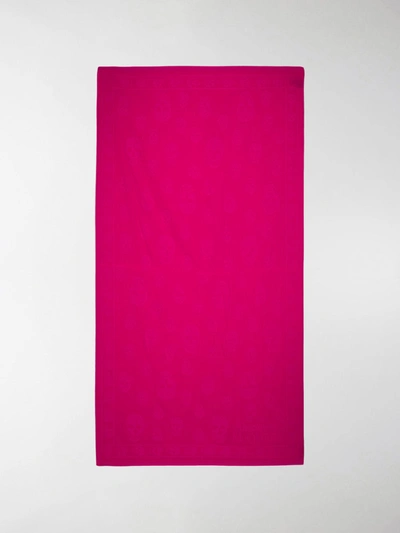 Alexander Mcqueen Skull Pattern Beach Towel In Pink