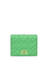 Fendi Small Baguette Bi-fold Wallet In Green