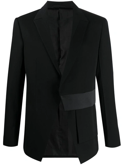 Alyx Asymmetric Satin-panel Blazer In Black