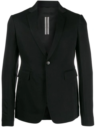 Rick Owens Single-breasted Fitted Blazer In Black