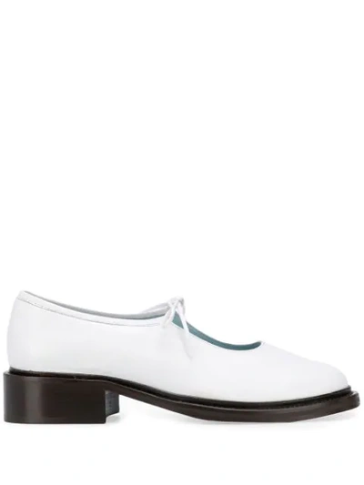 Nicole Saldaã±a Fabian 40mm Lace-up Loafers In White