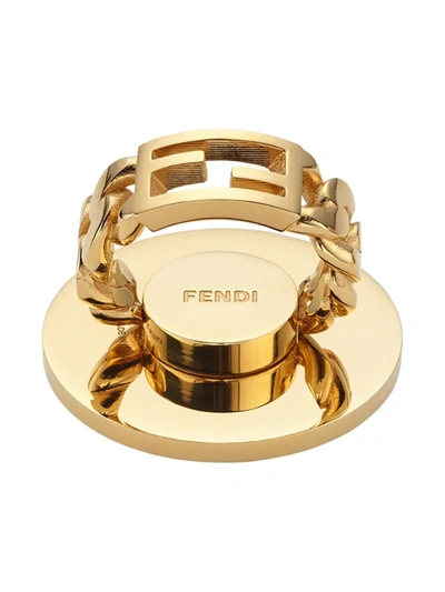 Fendi Baguette Phone Case Ring In Gold