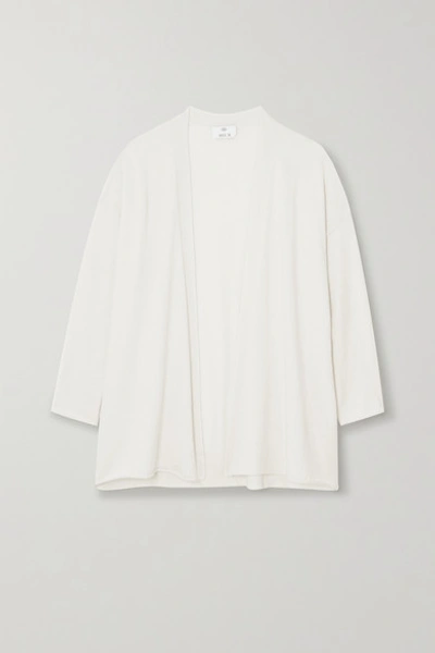 Allude Cotton And Cashmere-blend Cardigan In Cream