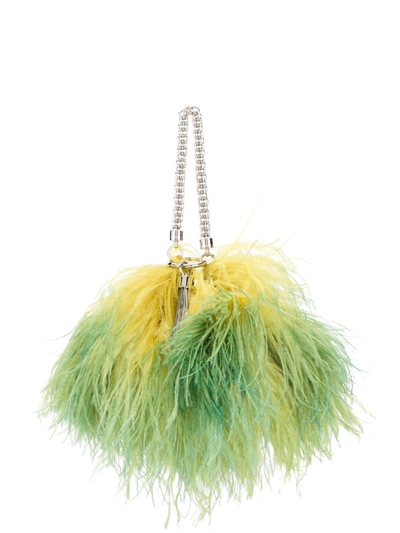 Jimmy Choo Callie Feather Tote In Green