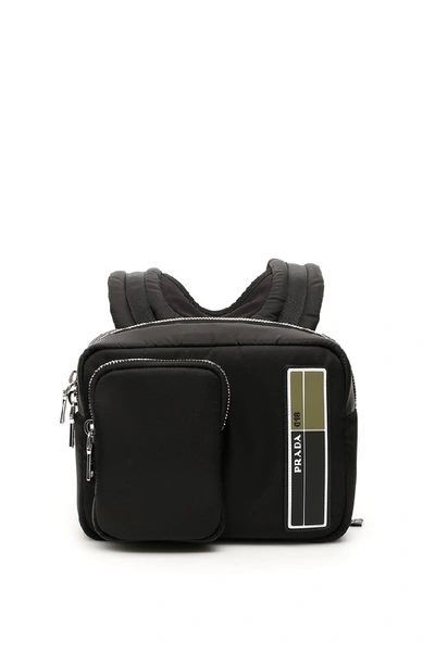 Prada Logo Backpack In Black