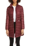 Moncler Sable Lightweight Down Quilted Puffer Coat In Burgundy