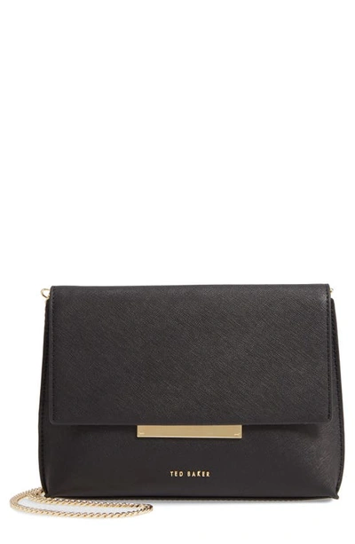Ted Baker Harlew Leather Crossbody Bag In Black