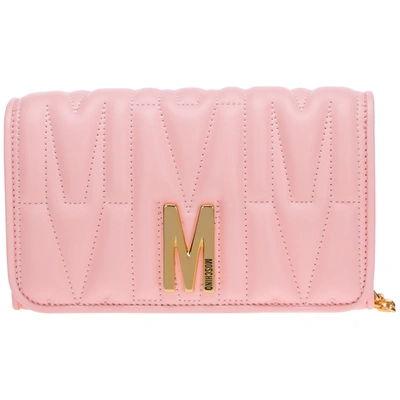 Moschino Women's Wallet Coin Case Holder Purse Card Bifold In Pink