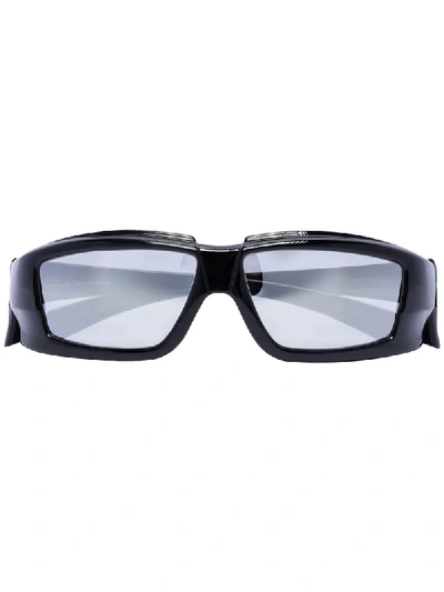 Rick Owens Larry Rick Rectangular-frame Sunglasses In Black