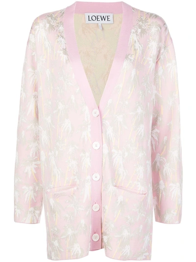 Loewe Daisy Jacquard Cardigan In Pink