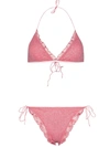 Oseree Oséree Shine Voilà Frilled Bikini In Pink