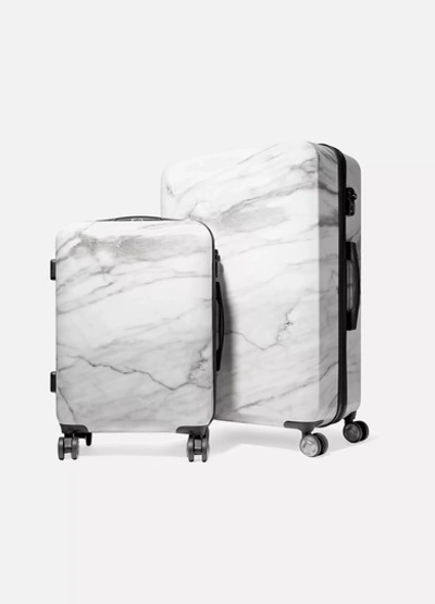 Calpak Astyll Set Of Two Marbled Hardshell Suitcases In White