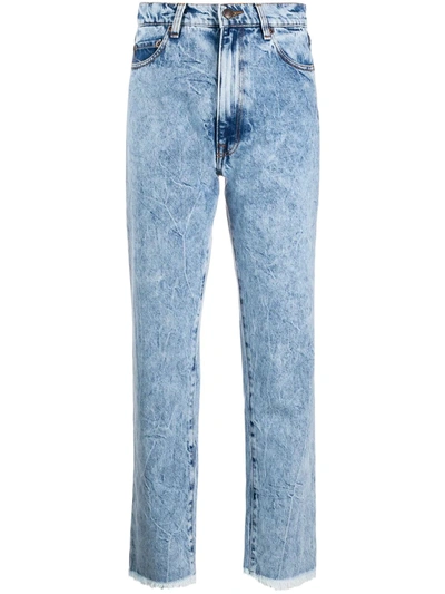 Magda Butrym Evansville Cropped Acid-wash High-rise Straight-leg Jeans In Blue
