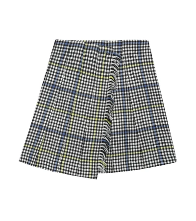 Burberry Kids' Klorrian Wool Houndstooth Check Skirt In Black