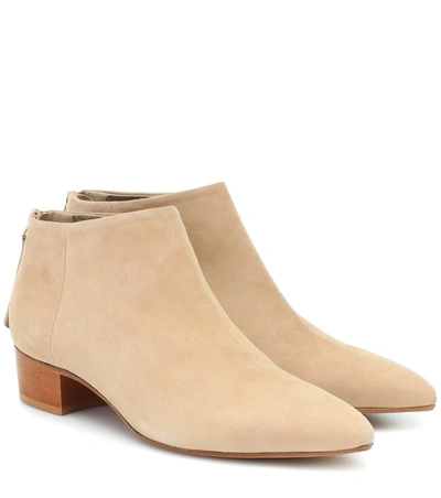 Max Mara Altes Suede Ankle Boots In Beige