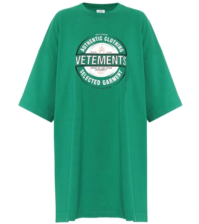 Vetements Logo Cotton T-shirt In Green