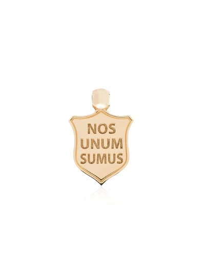 Foundrae 18k Yellow Gold Nos Unum Sumus Small Crest Charm
