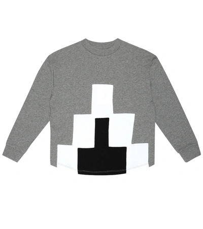 Marcelo Burlon Of Milan Kids' Big Logo Cotton-blend Sweater In Grey