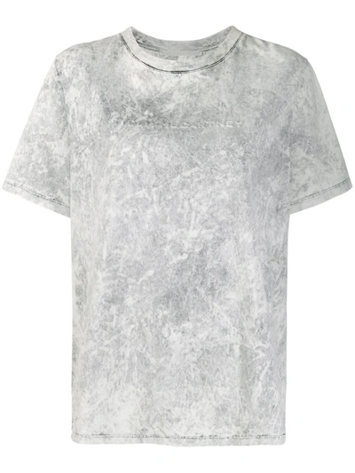 Stella Mccartney Logo Embossed T-shirt In Grey