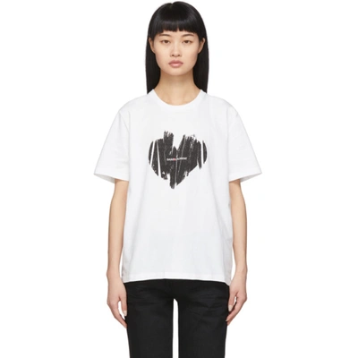 Saint Laurent Printed Cotton-jersey T-shirt In Black,white