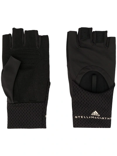 Adidas By Stella Mccartney X Stella Mccartney Perforated Fingerless Gloves  In Black | ModeSens