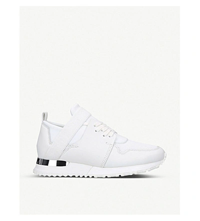 Mallet Btlr Elast Leather And Mesh Trainers In White