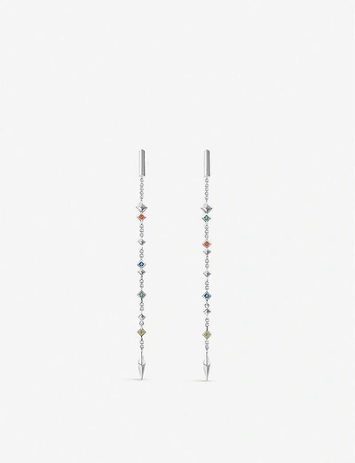 Thomas Sabo Paradise Colours Sterling Silver, Zirconia And Glass-ceramic Stone Earrings In Multi-coloured