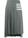 Thom Browne 4-bar Pleated Skirt In 035 Med Grey