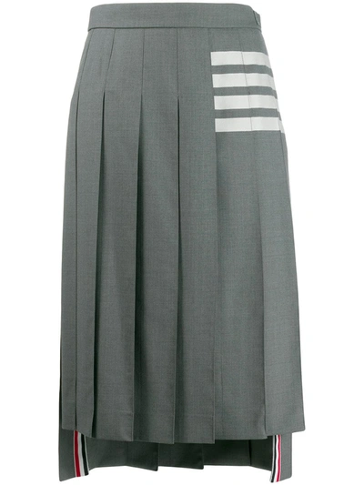 Thom Browne 4-bar Pleated Skirt In Grey