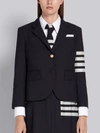 Thom Browne Navy Plain Weave Suiting Engineered 4-bar High Armhole Jacket In Blue
