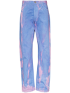 Aries Lilly Marble-dyed Straight-leg Jeans In Purple