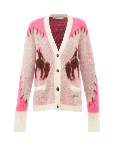 Golden Goose Chloe Cowboy intarsia Mohair blend Cardigan In Pink ModeSens