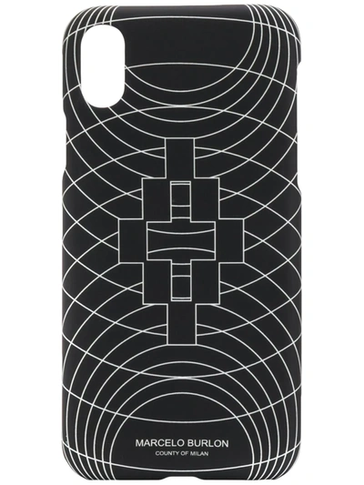 Marcelo Burlon County Of Milan Wireframe Iphone Xs Case In Black/white