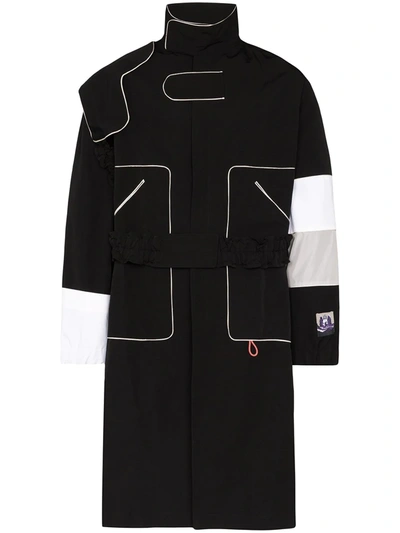 Boramy Viguier Contrast-panel Technical Shell Coat In Black