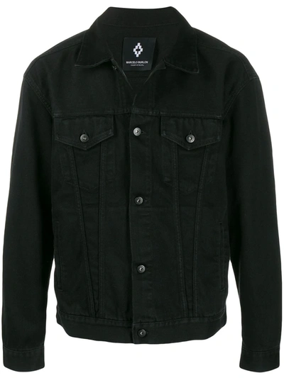 Marcelo Burlon County Of Milan Horse-print Cotton-denim Jacket In Black