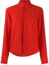 Ami Alexandre Mattiussi Pointed Collar Shirt In Red