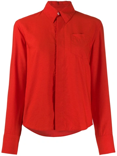 Ami Alexandre Mattiussi Pointed Collar Shirt In Red