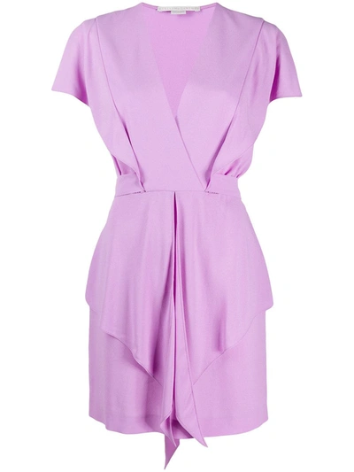 Stella Mccartney Tie Waist Short Dress In Purple