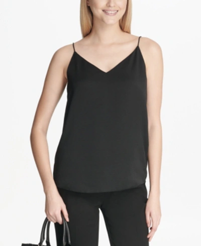 Calvin Klein Petite V-neck Camisole Top In Black