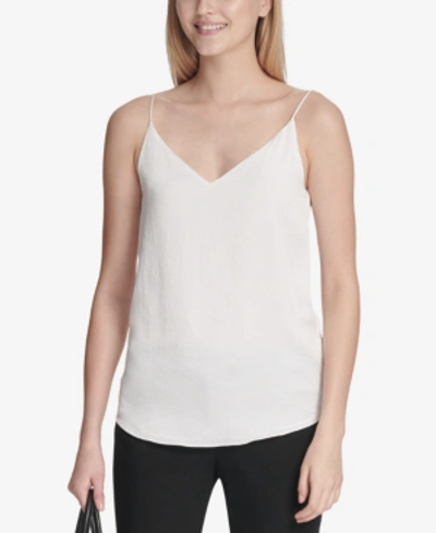 Calvin Klein Petite V-neck Camisole Top In White
