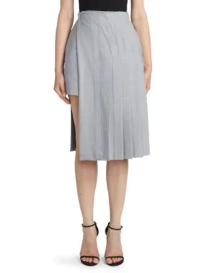 Rokh Layered Kilt Knee-length Skirt In Light Grey